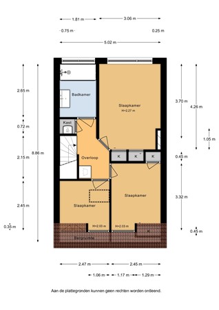 Floor plan - Royaards van den Hamkade 47Bis, 3552 CK Utrecht 